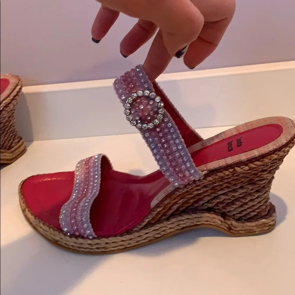 Costa Blanca pink wedge size 10 - Picture 1 of 13